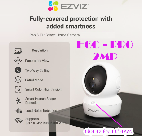 Camera Ip Wifi Ezviz H6c Pro 2mp Chinh Hang Phien Ban Nang Cap 2023